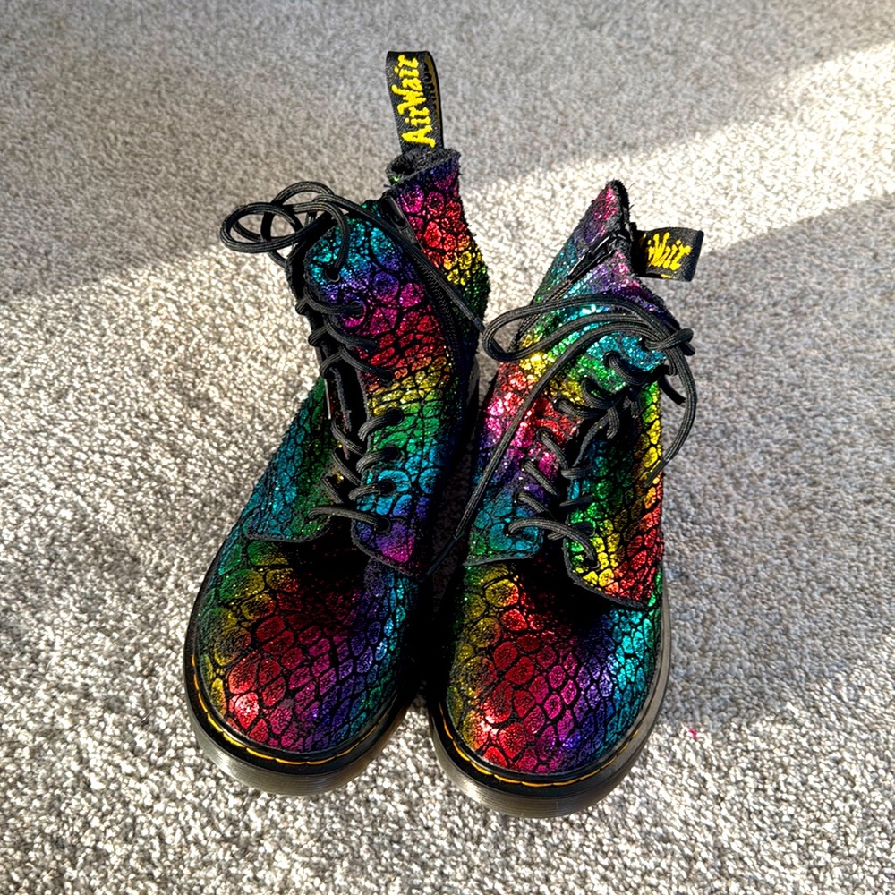 Rainbow metallic Pascal Dr Martens boots